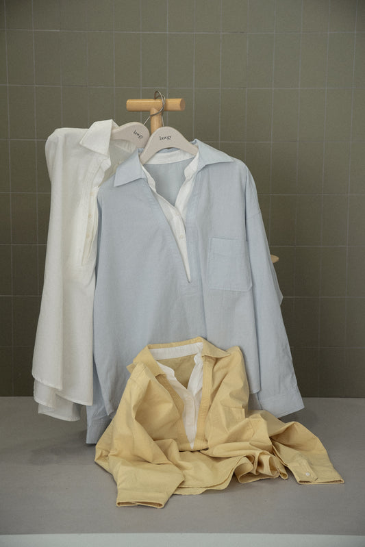 double wind accent v neck shirt