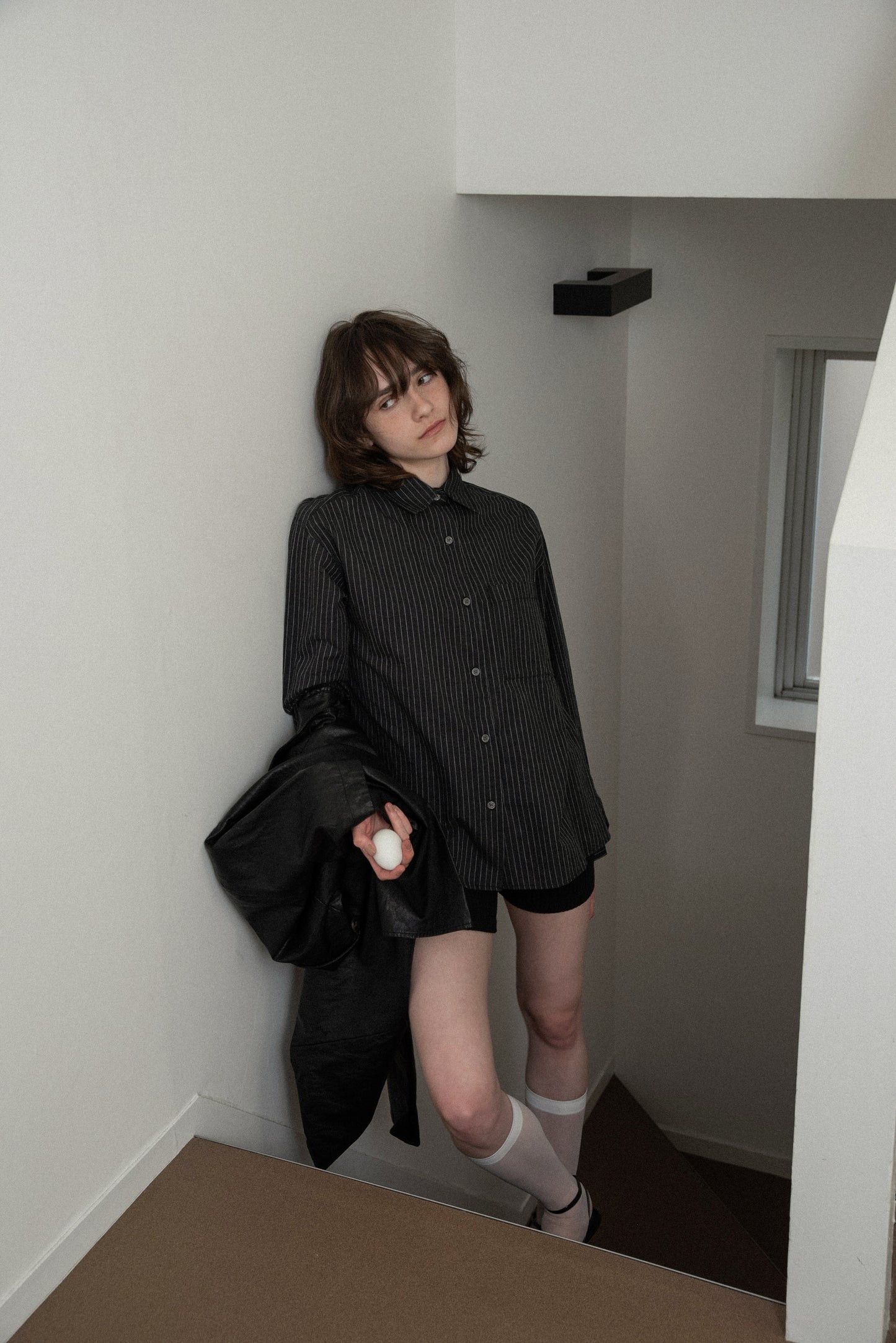 thin stripe soft shirt