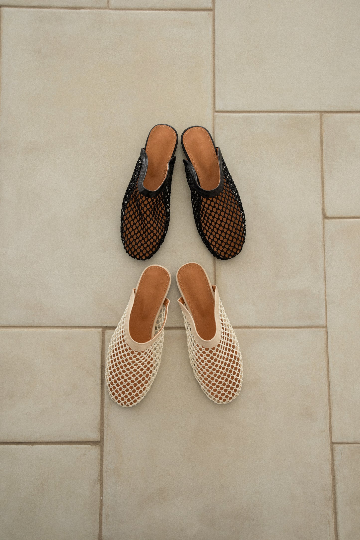 mesh upper flat sandal