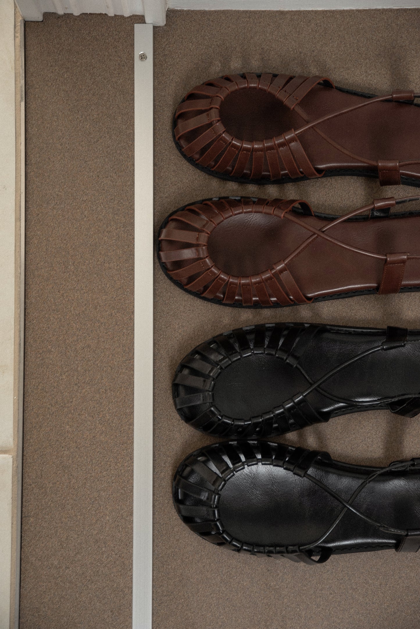 cross strap braided sandal