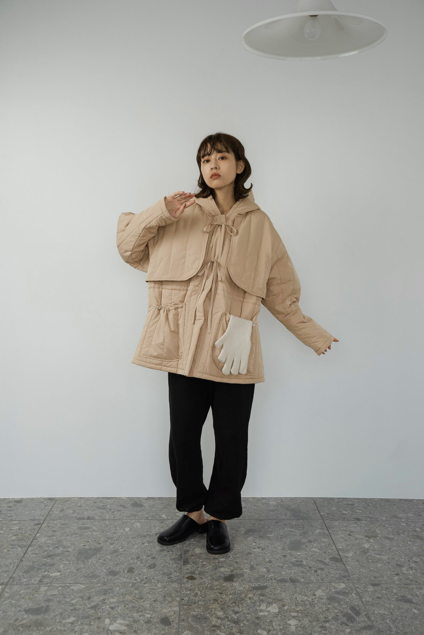 ribbon drawstring quilting outer