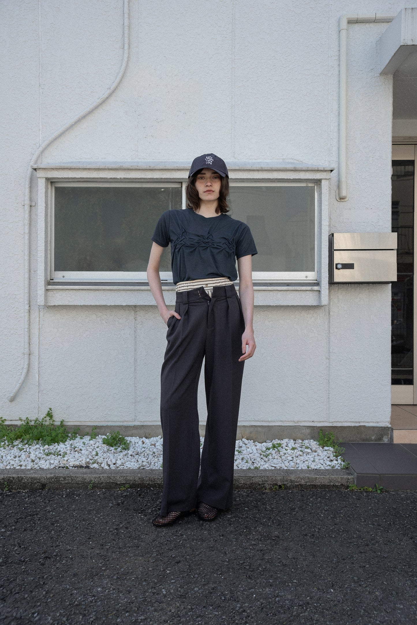 handwritten like logo embroidery cap