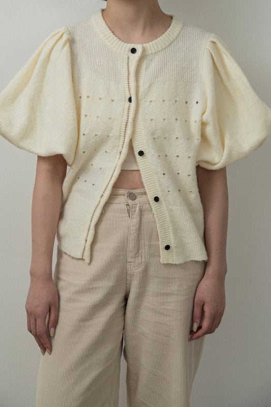 front curl line puff sleeve tops