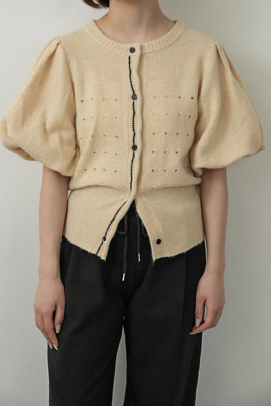front curl line puff sleeve tops