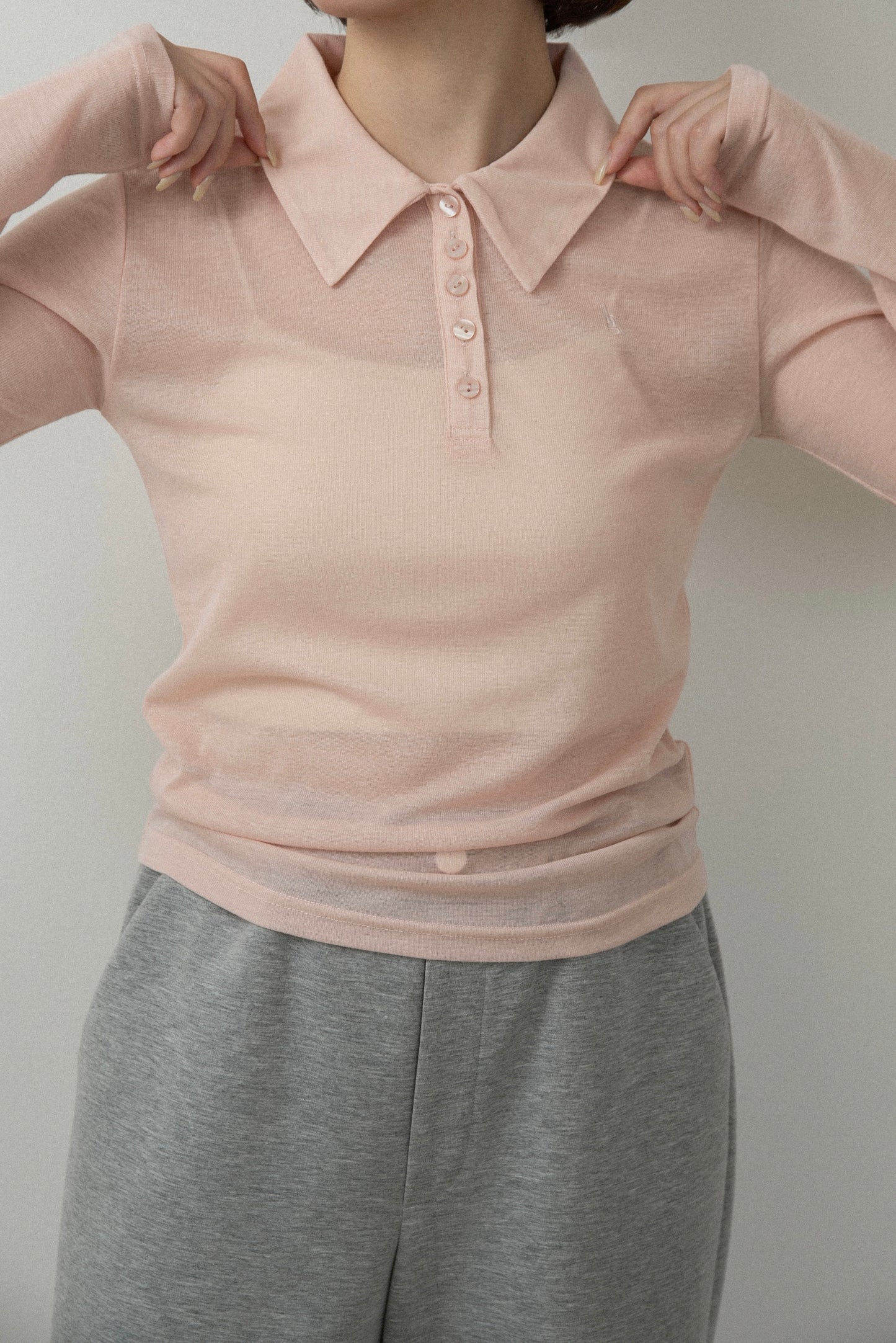 sheer logo compact polo tops