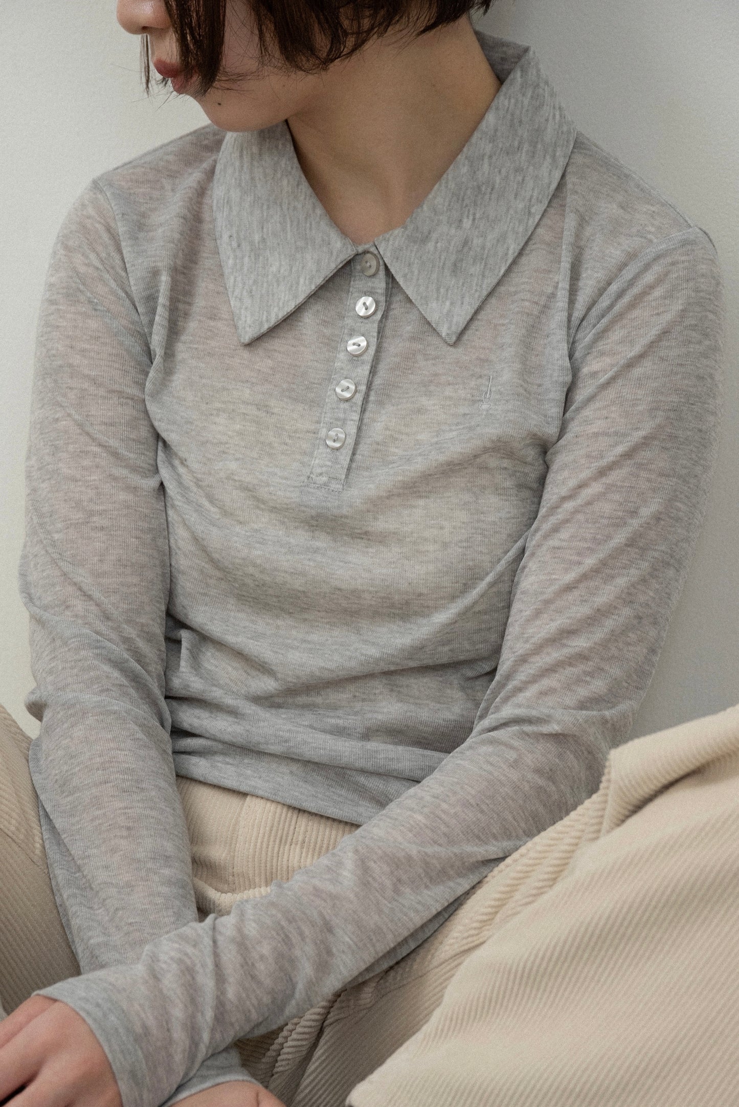 sheer logo compact polo tops