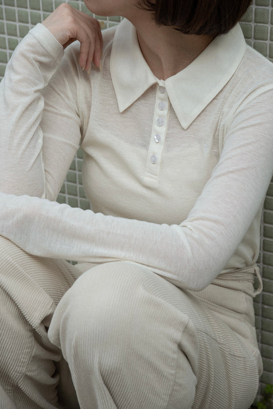 sheer logo compact polo tops
