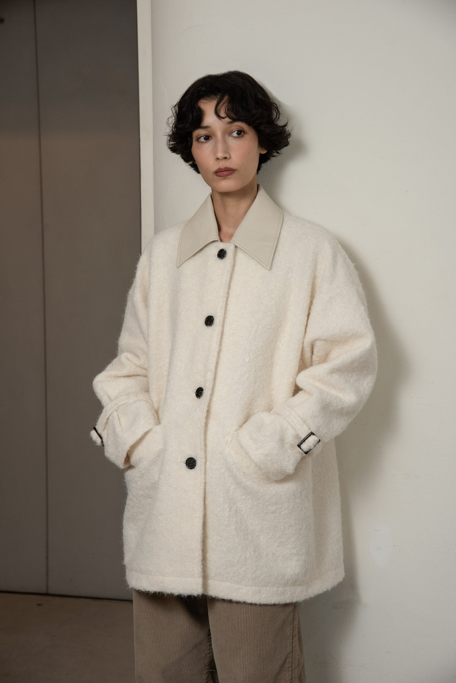 ディファレントマテリアルフラッフィーコート different material fluffy coat – eim online（エイム オンライン）