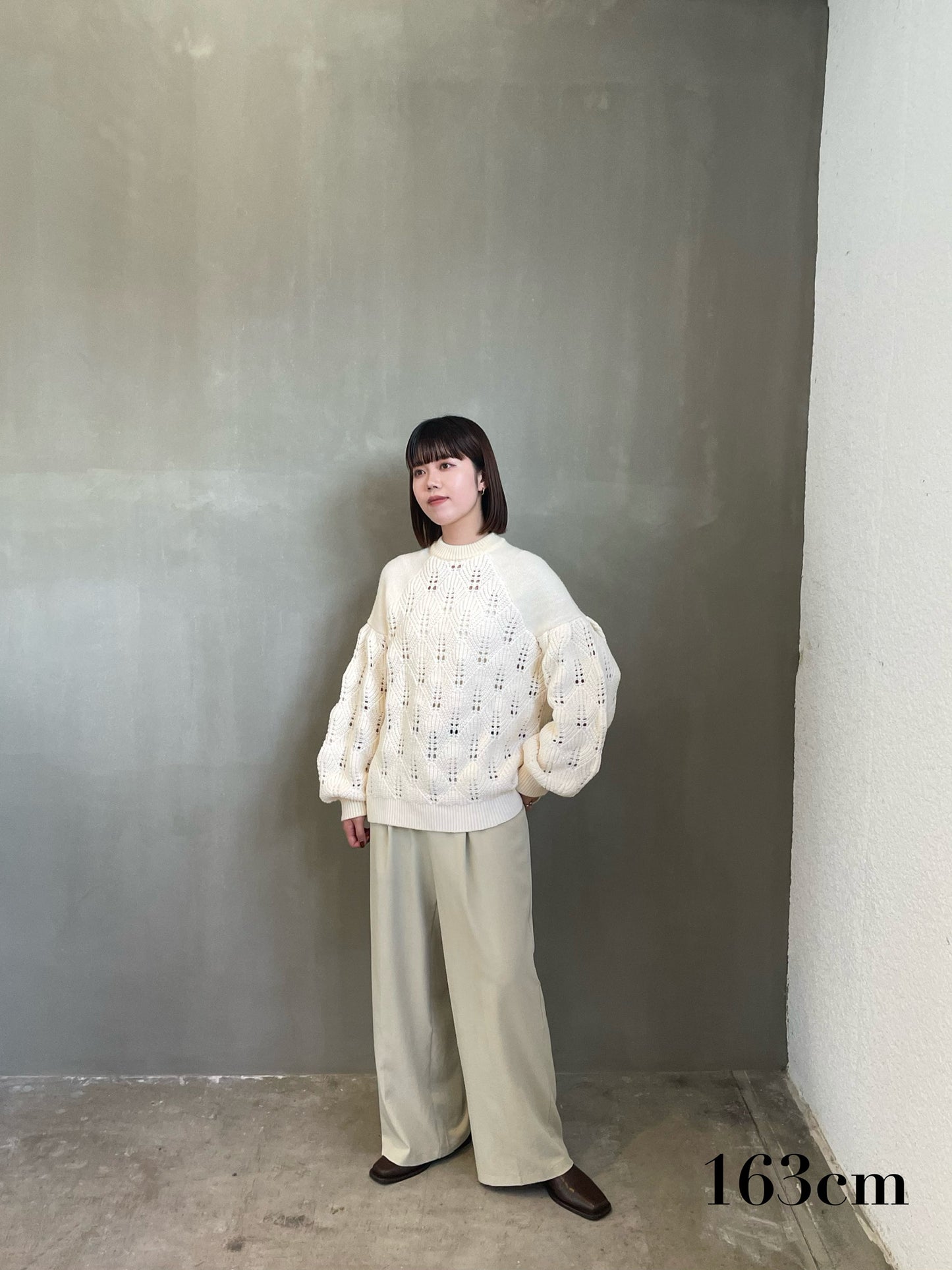 openwork mix volume knit