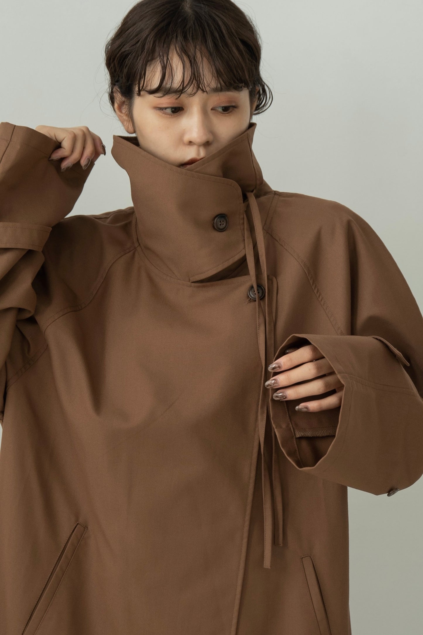 arrange square collar trench coat
