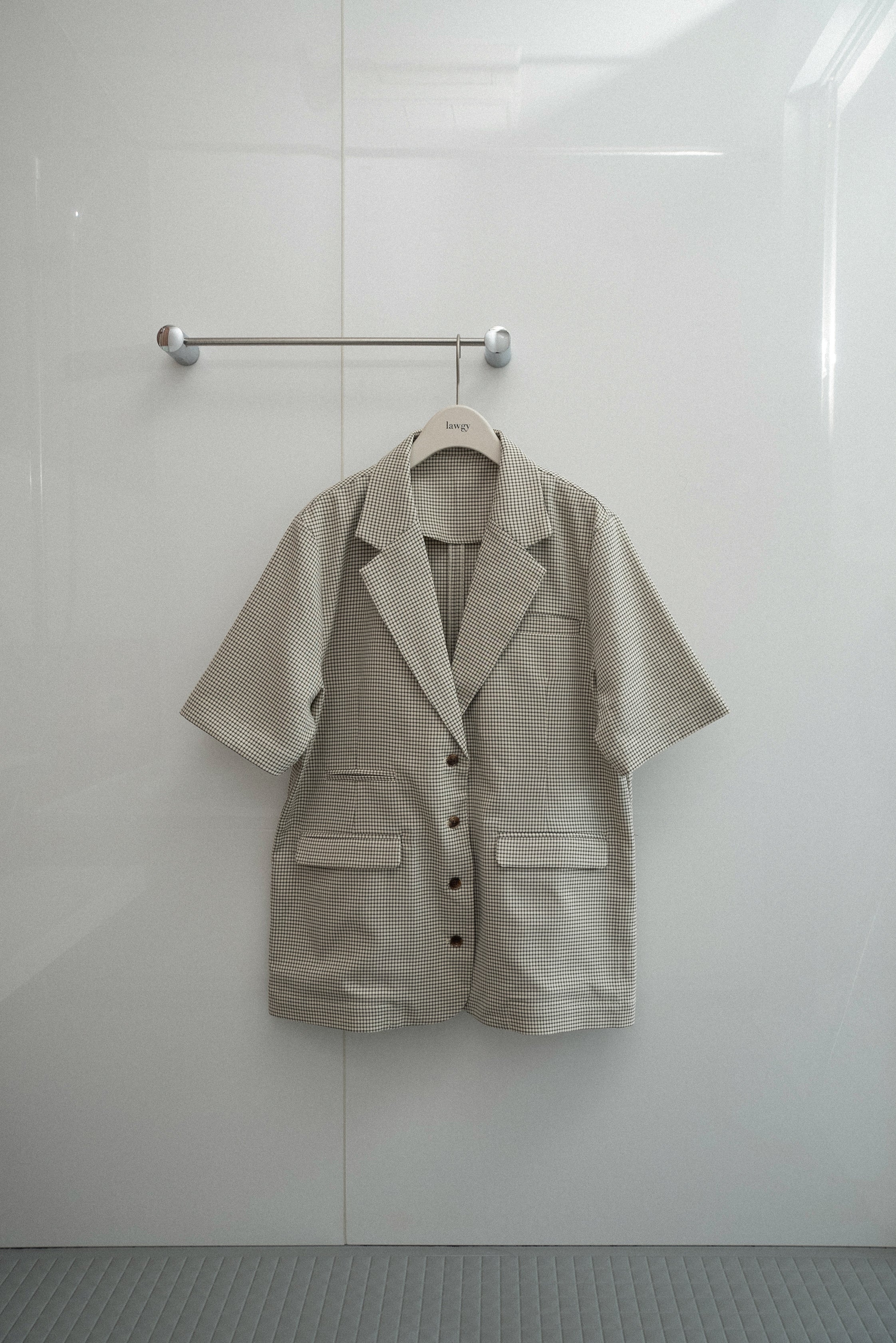 pocket point small button check jacket – eim online（エイム