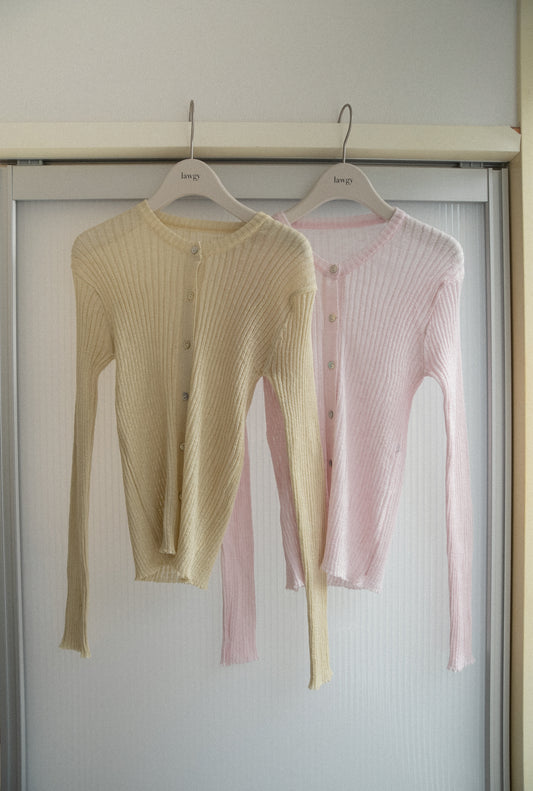 sheer rib compact long sleeve tops