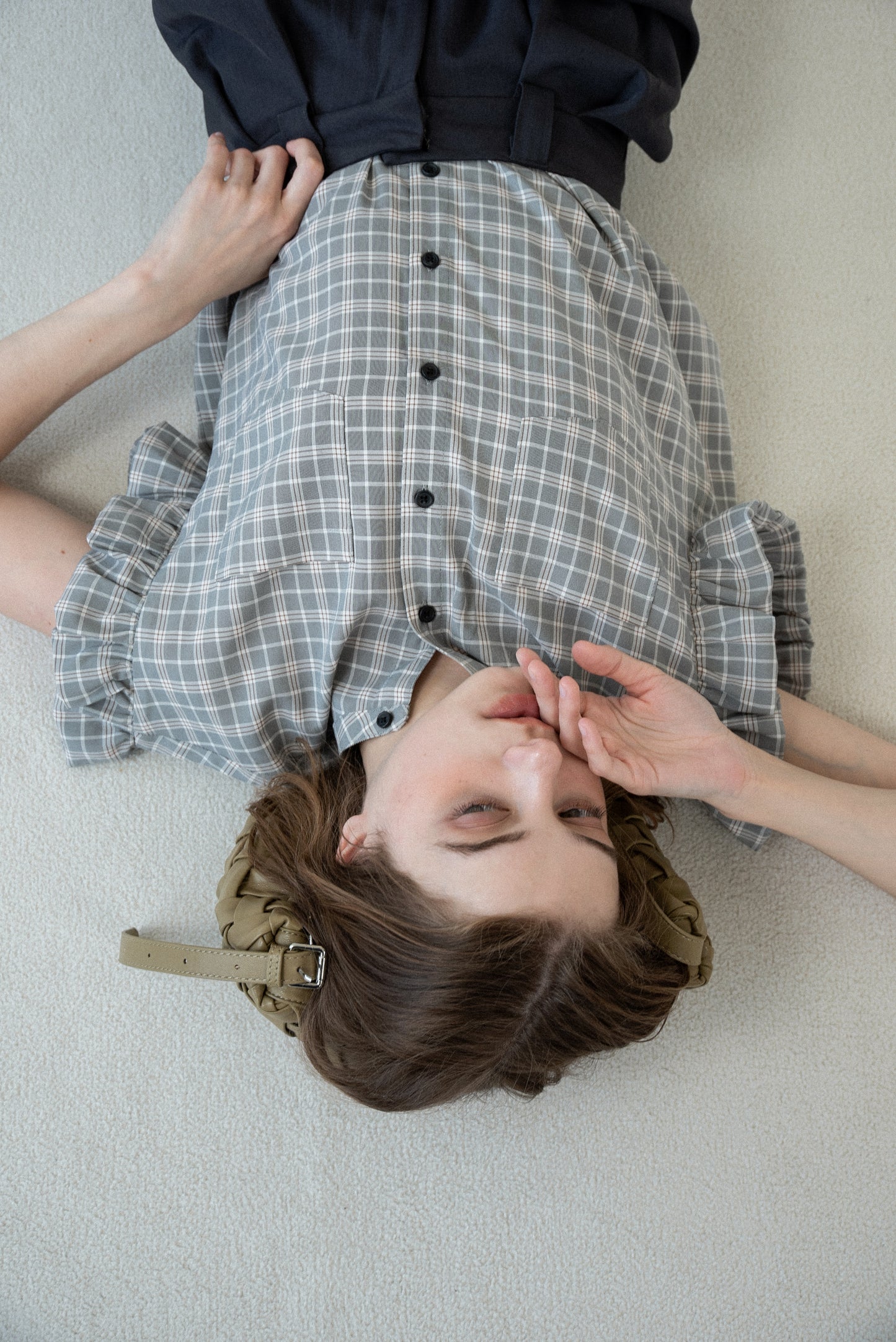 band collar balloon sleeve tops