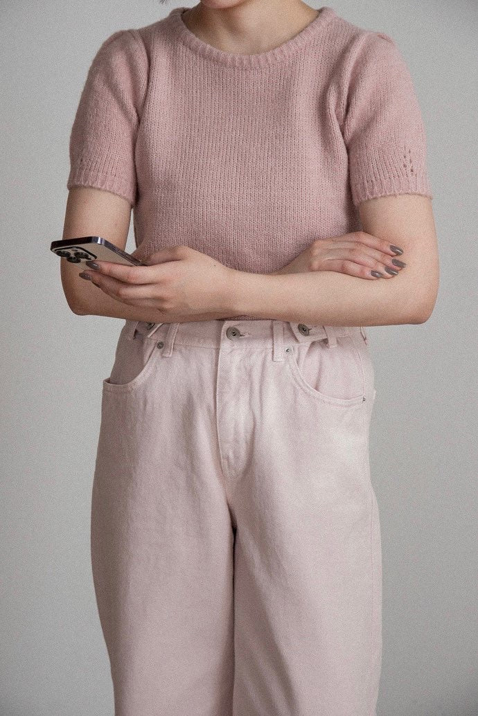 shoulder tuck round neck knit t – eim online（エイム オンライン）