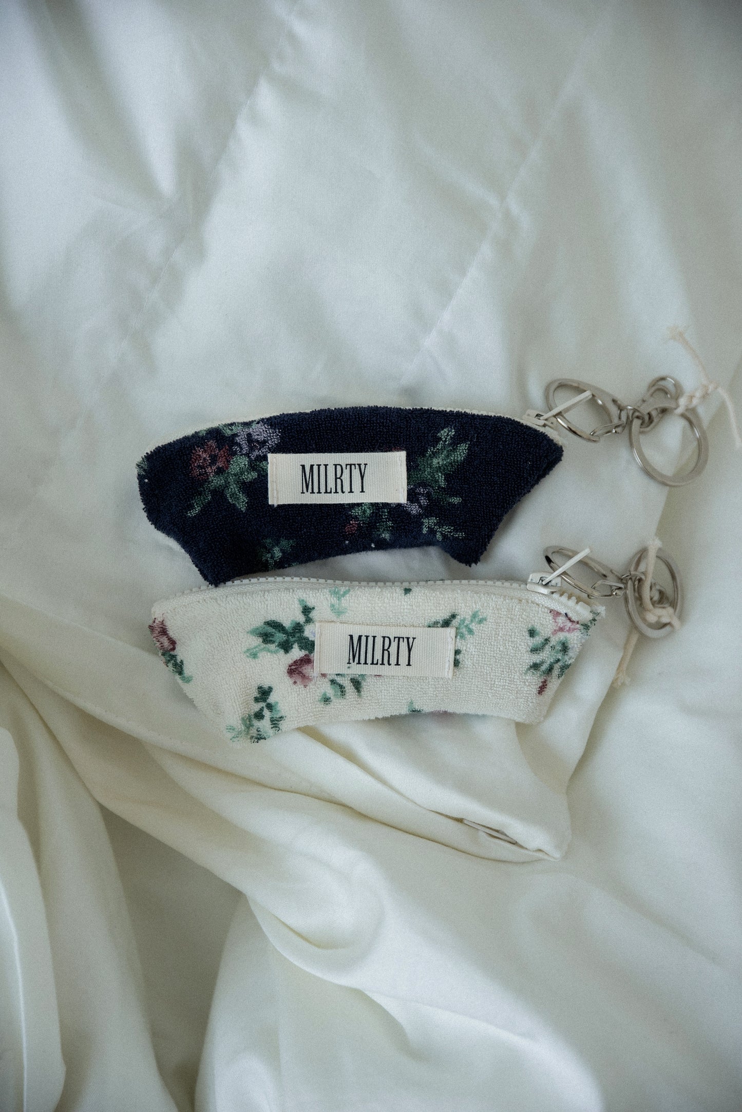 small floral towel mini pouch charm