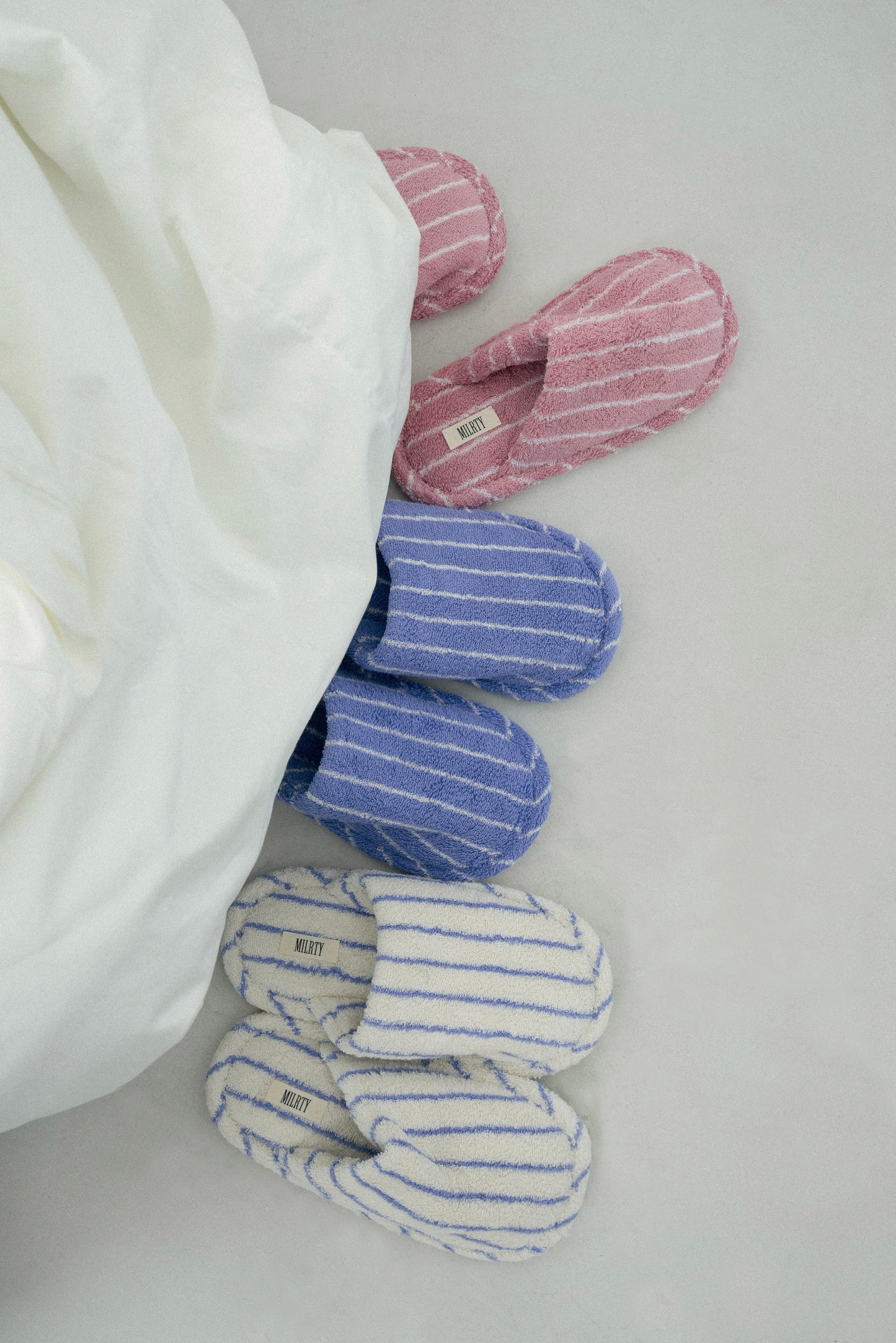 soft stripe terry room shoes