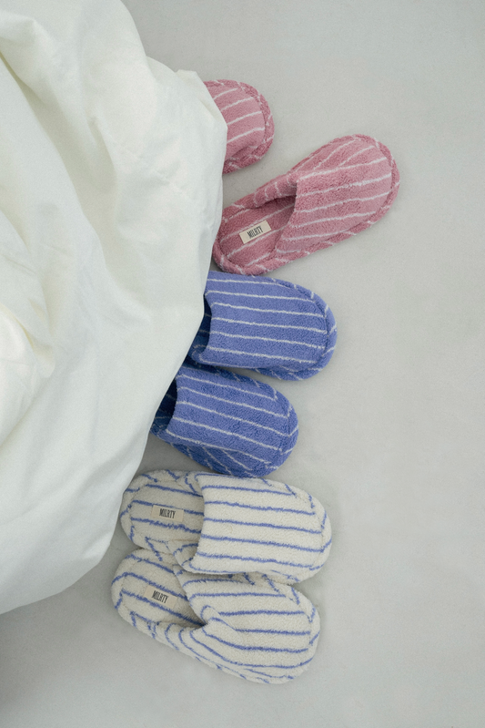 soft stripe terry room shoes