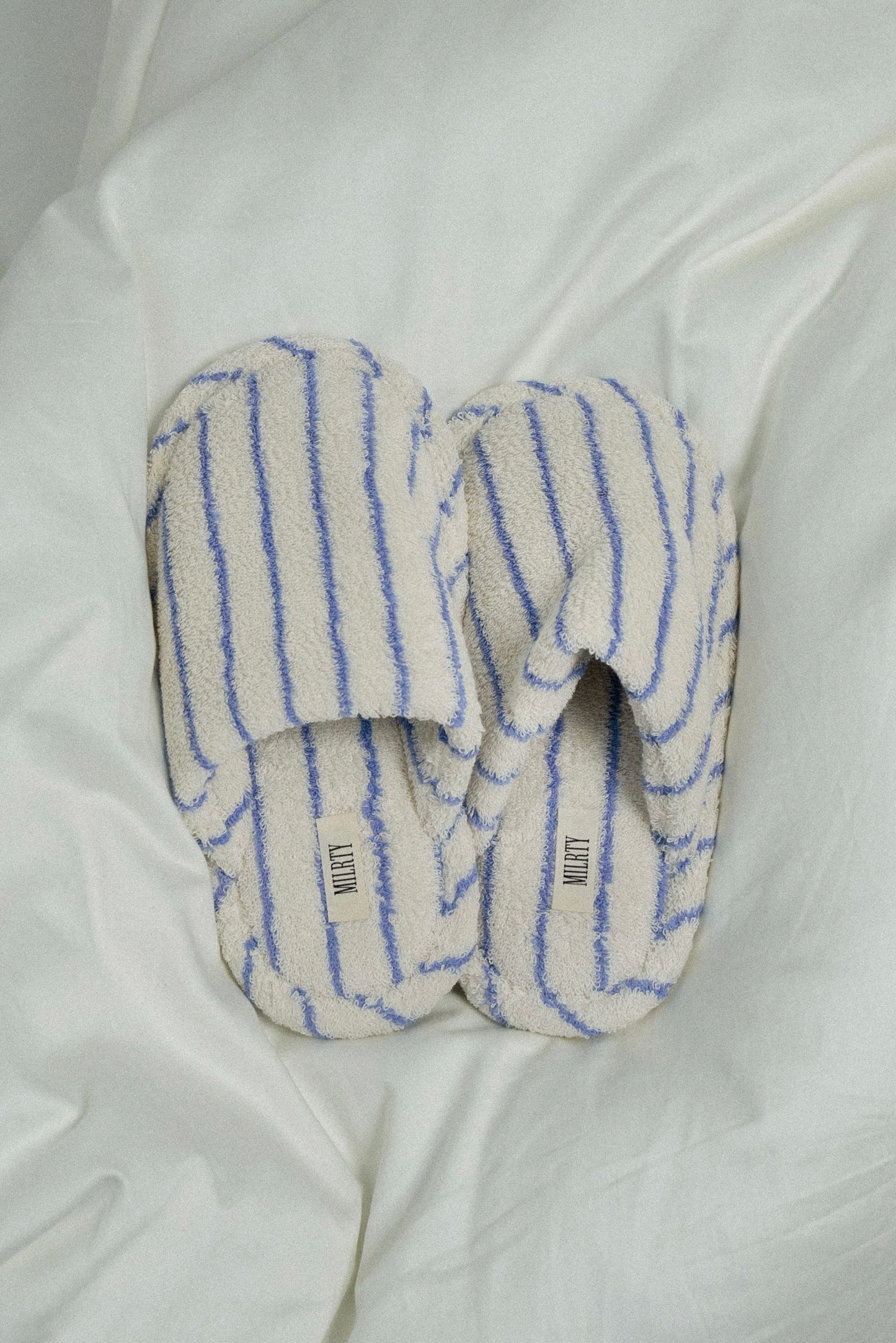 soft stripe terry room shoes