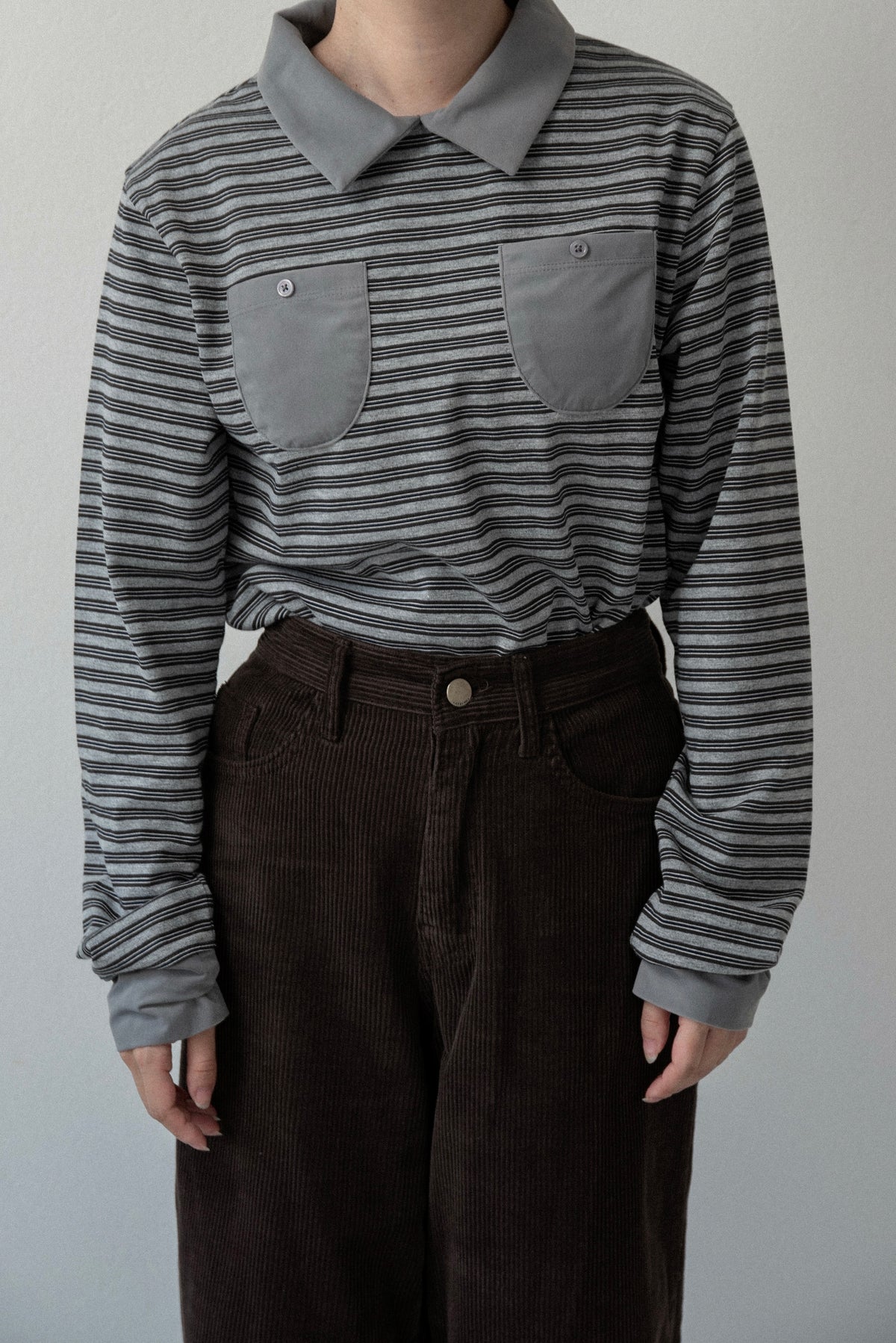 pocket button combination material border tops