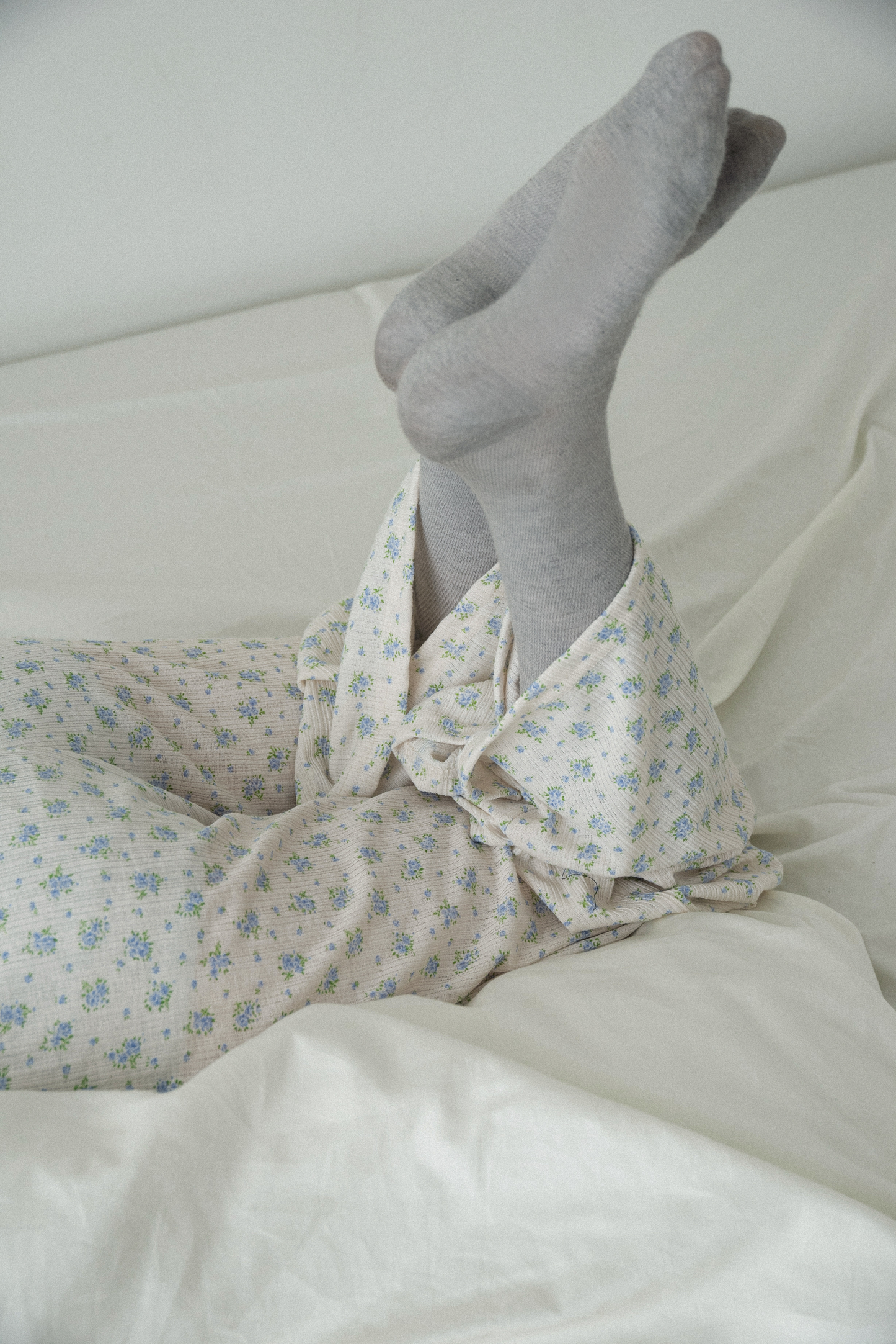 airy rib flower room pants
