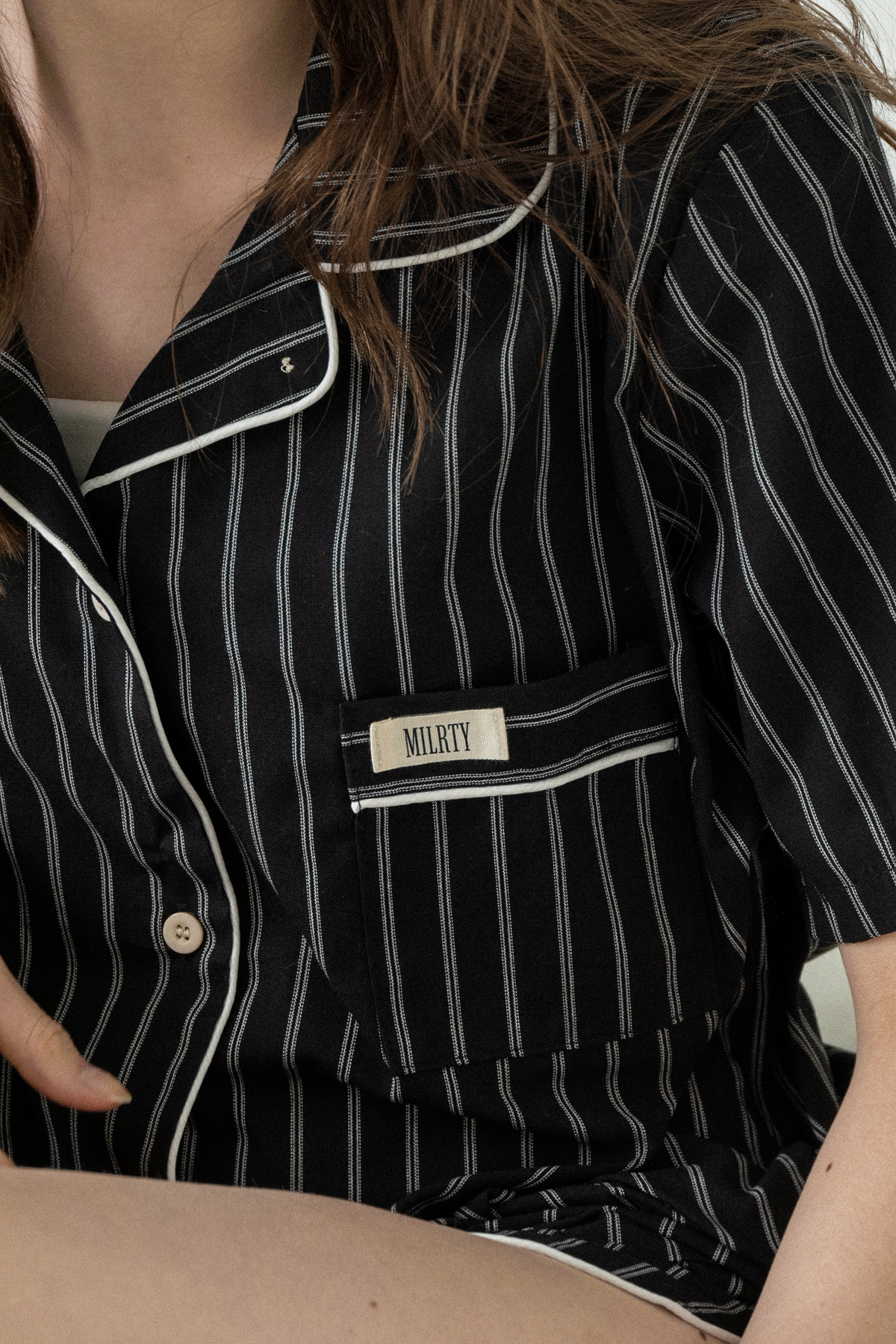 piping double stripe room wear set