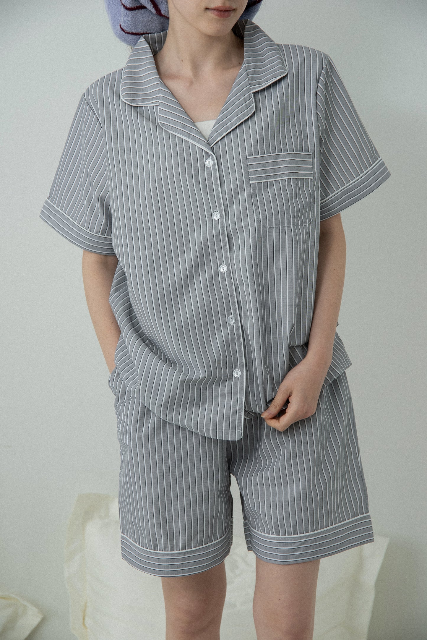 multi stripe line room wear set