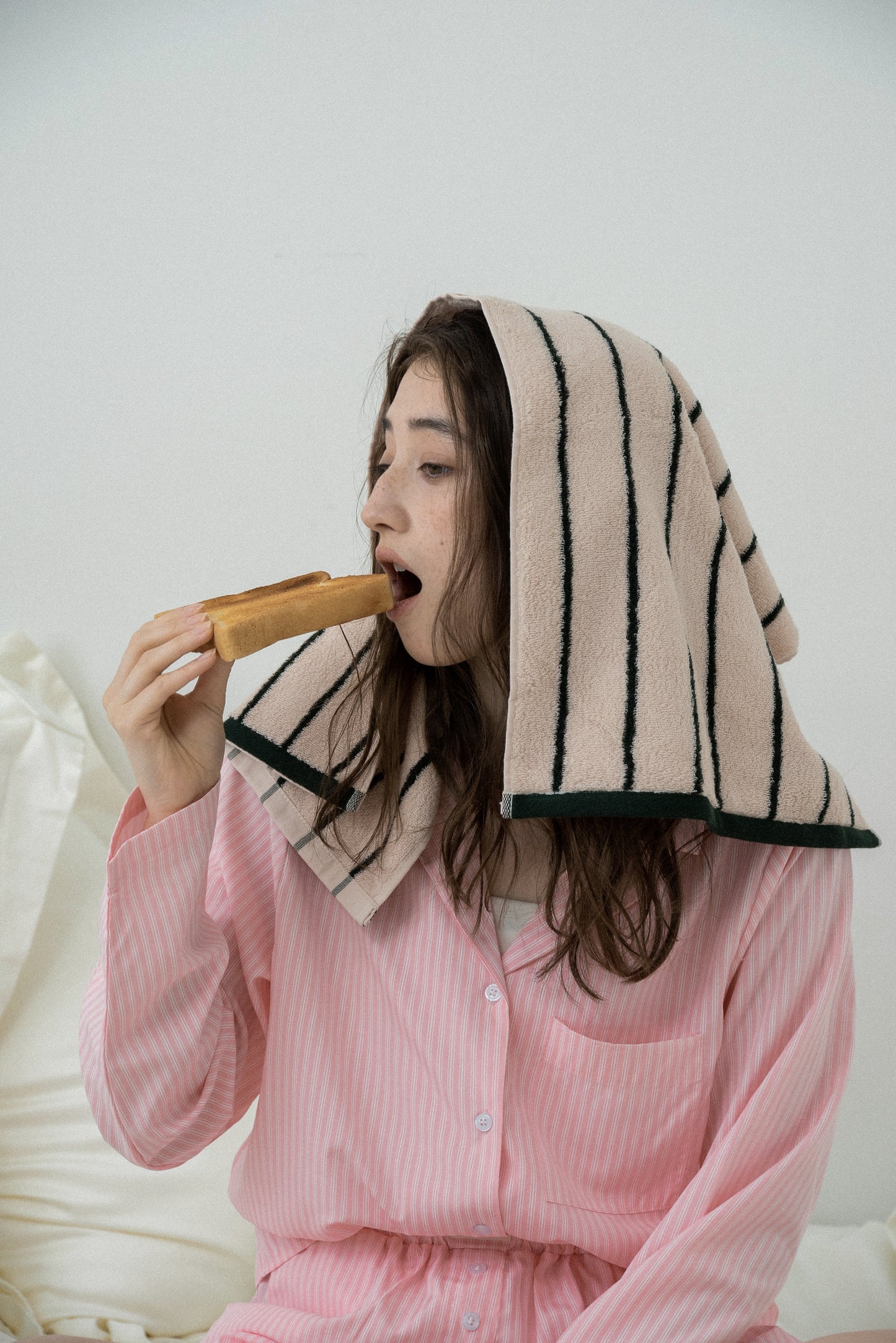 color striped face towel