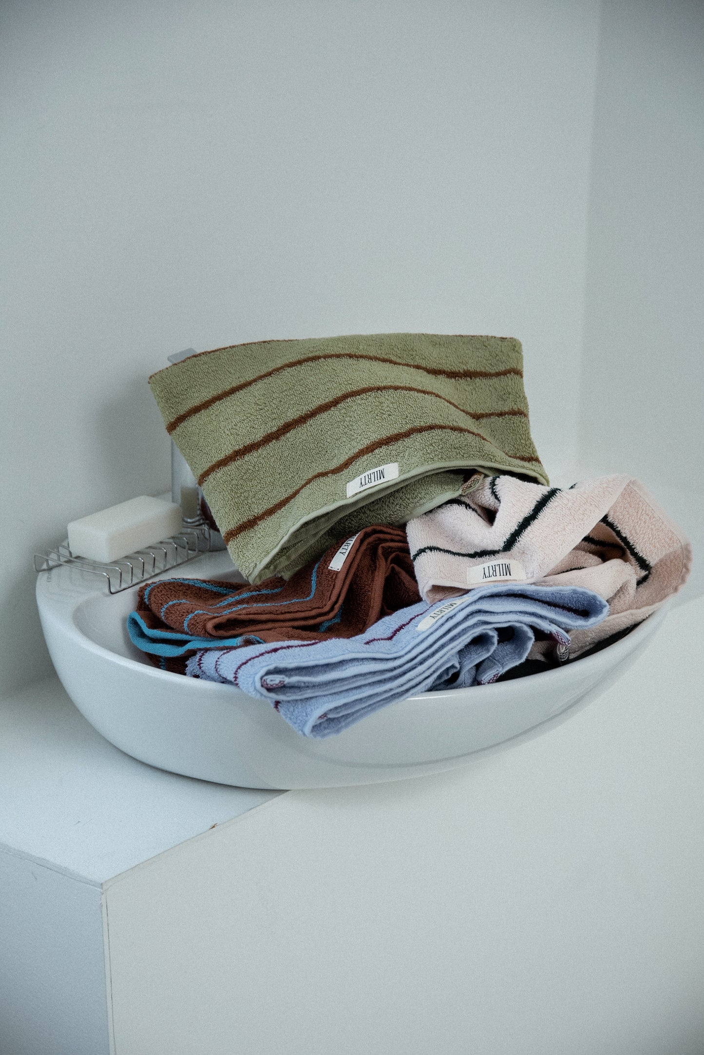 color striped face towel