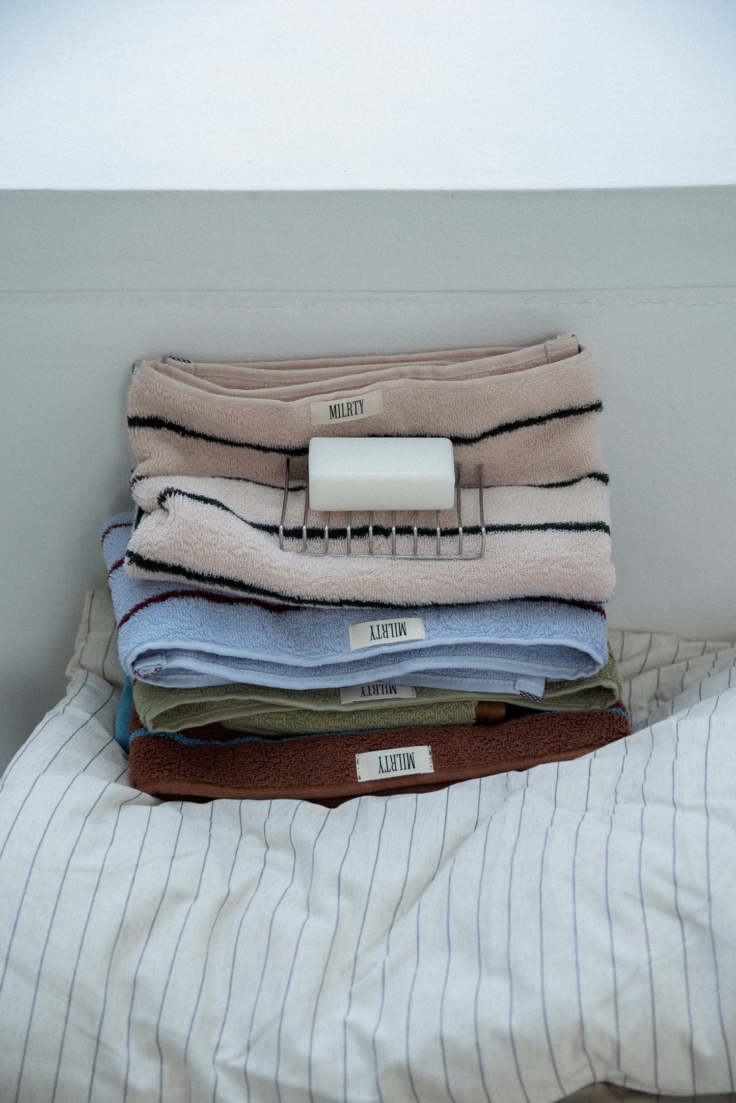 color striped face towel