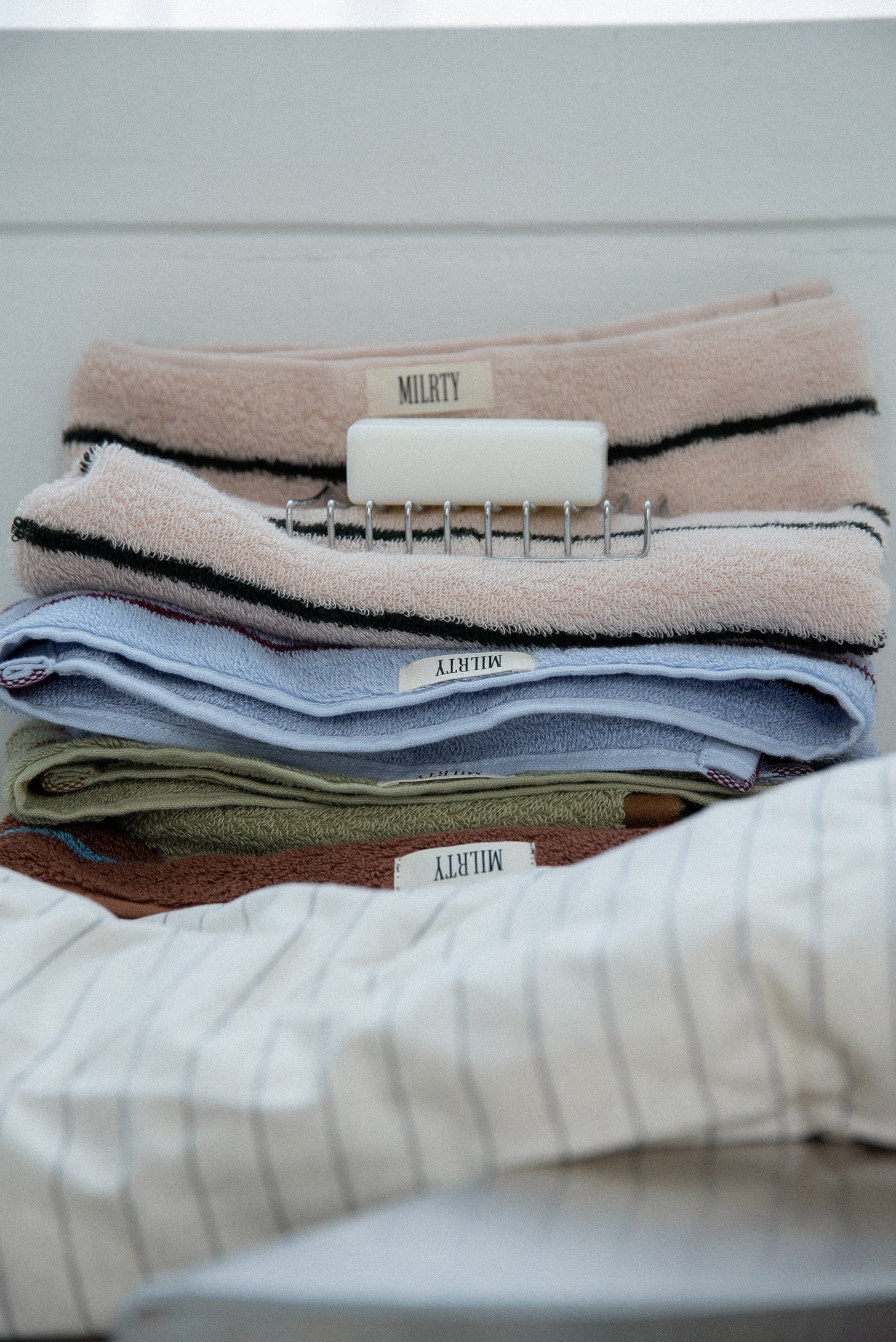 color striped face towel