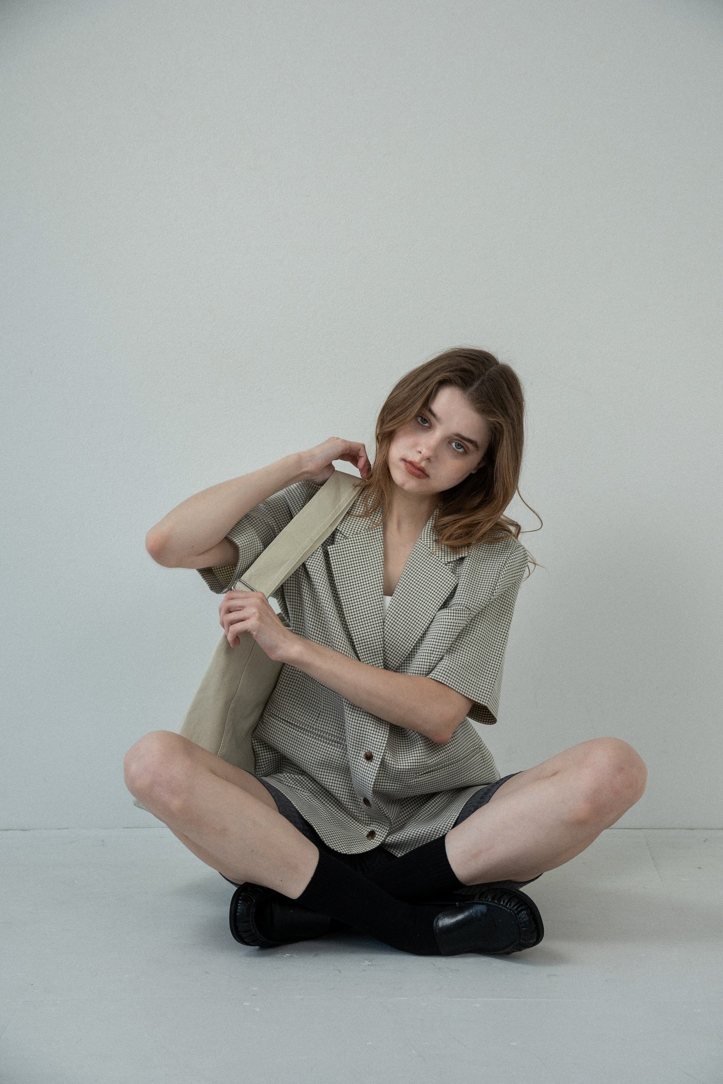 pocket point small button check jacket