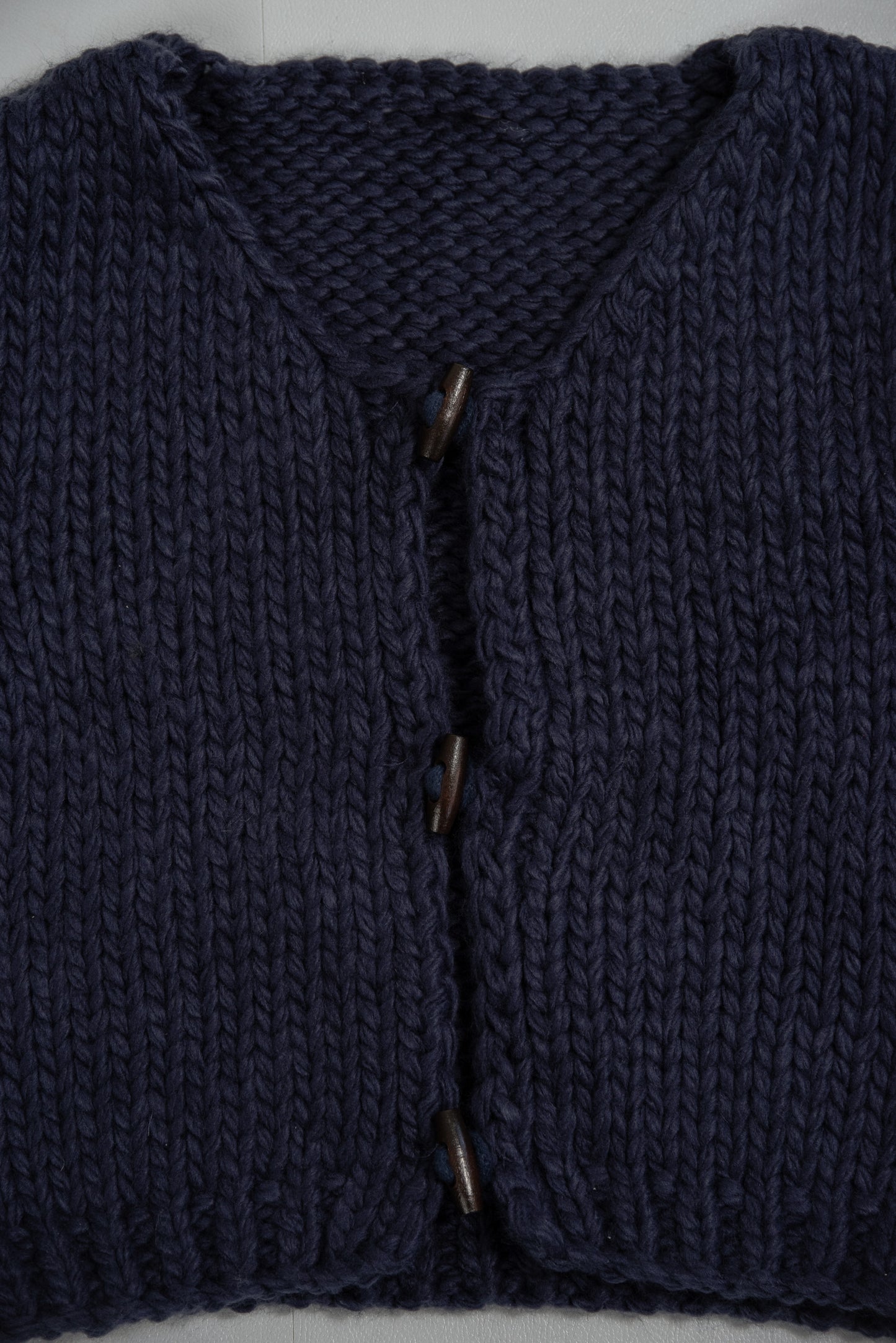 wood button chunky knit vest