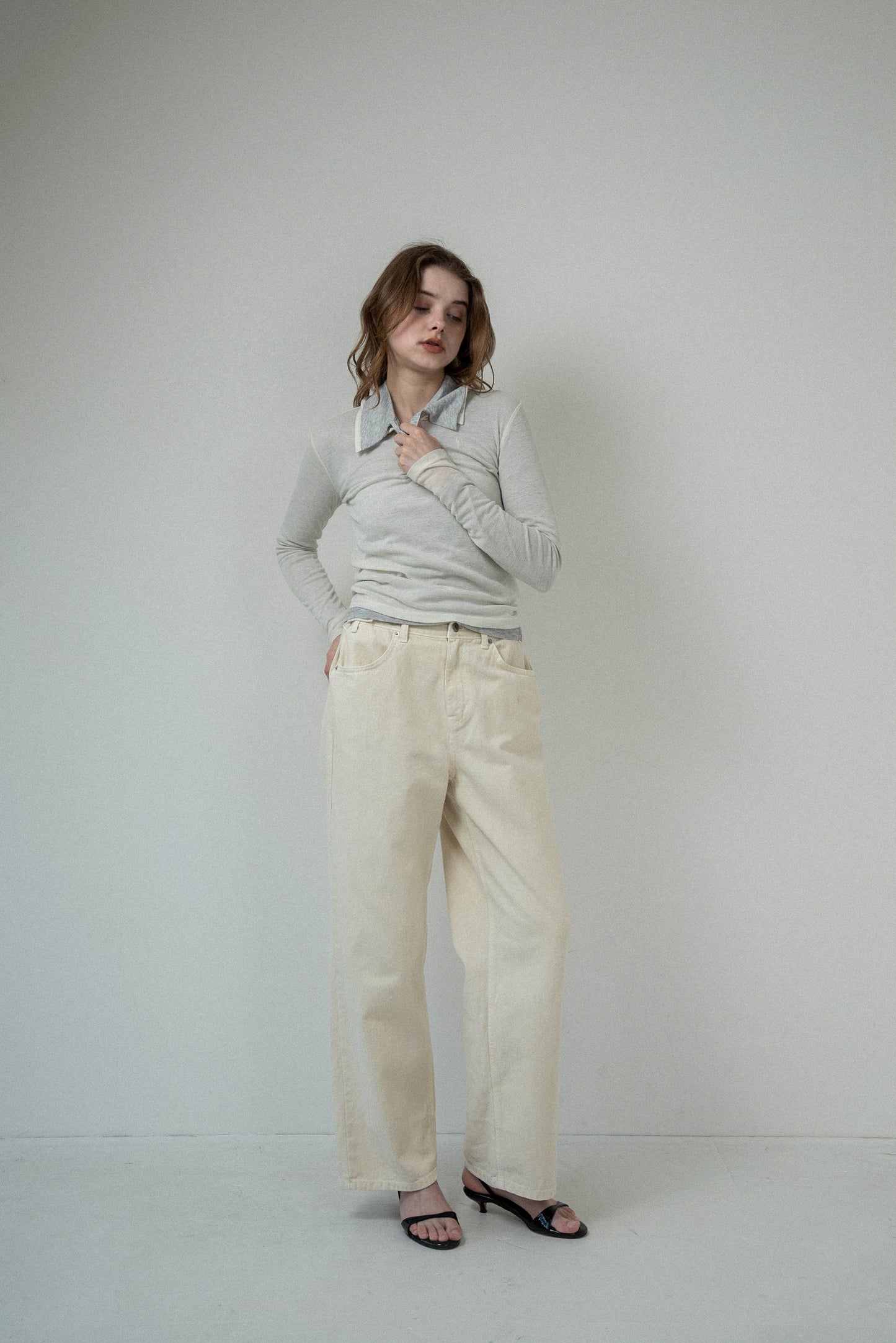 sheer logo compact polo tops