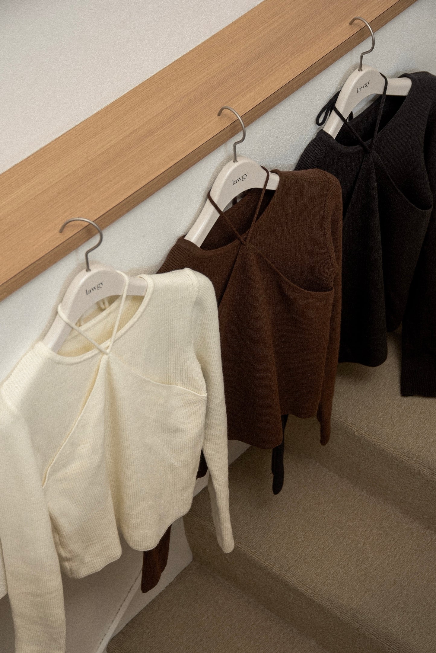halter neck strap layer like knit