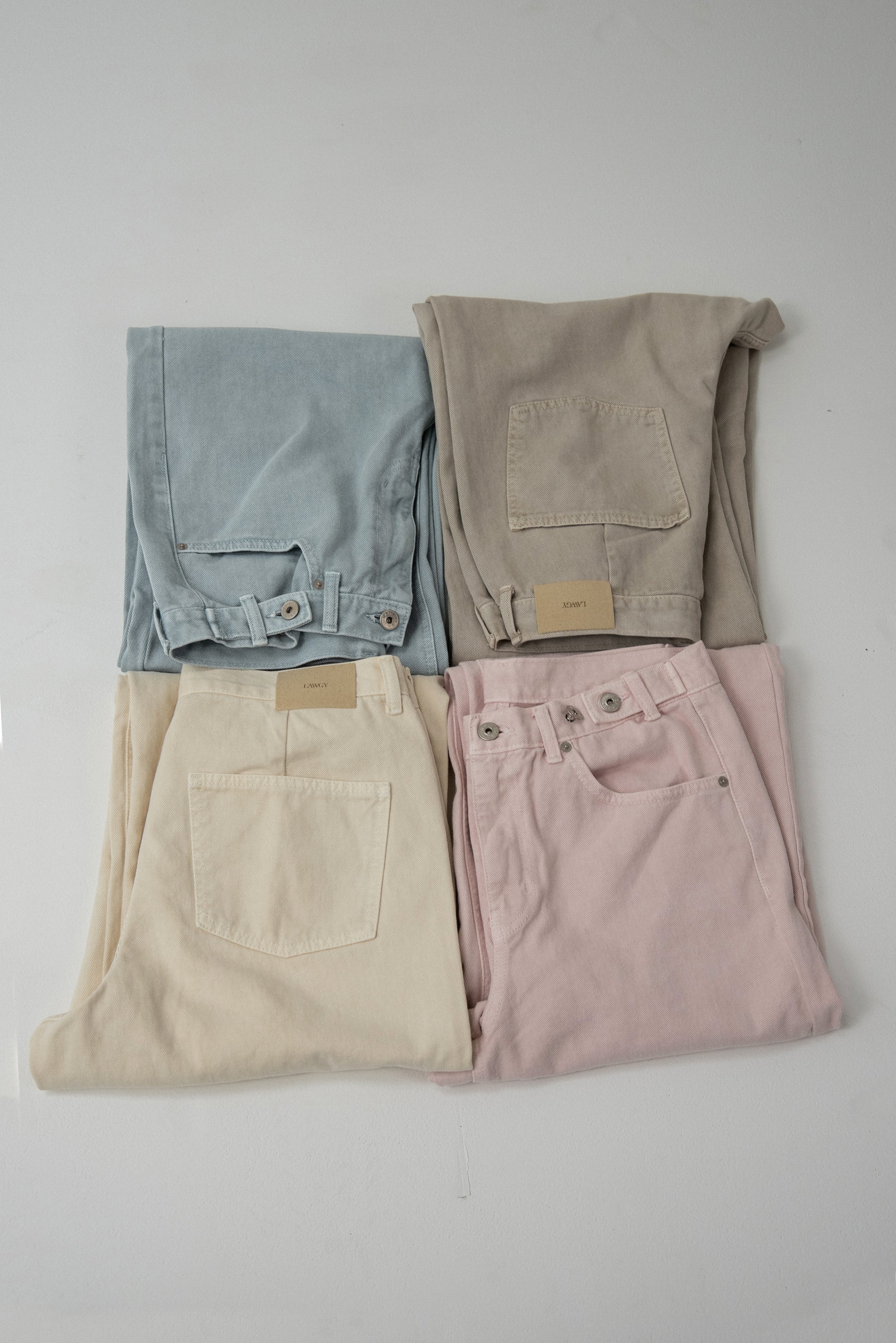 tuck button accent color pants – eim online（エイム オンライン）