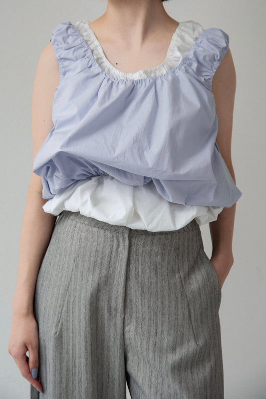 balloon gather sleeveless tops