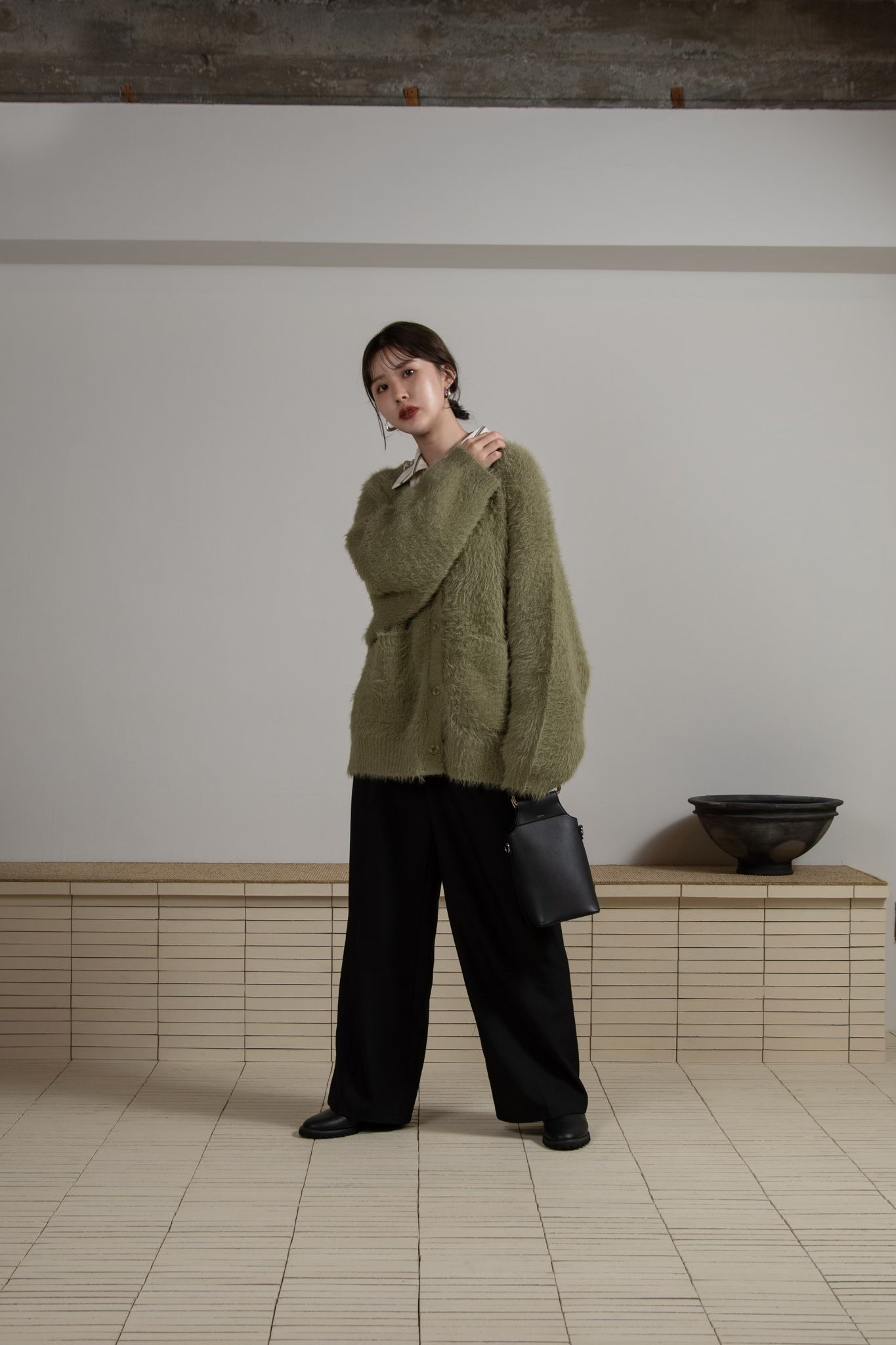 shaggy over size cardigan