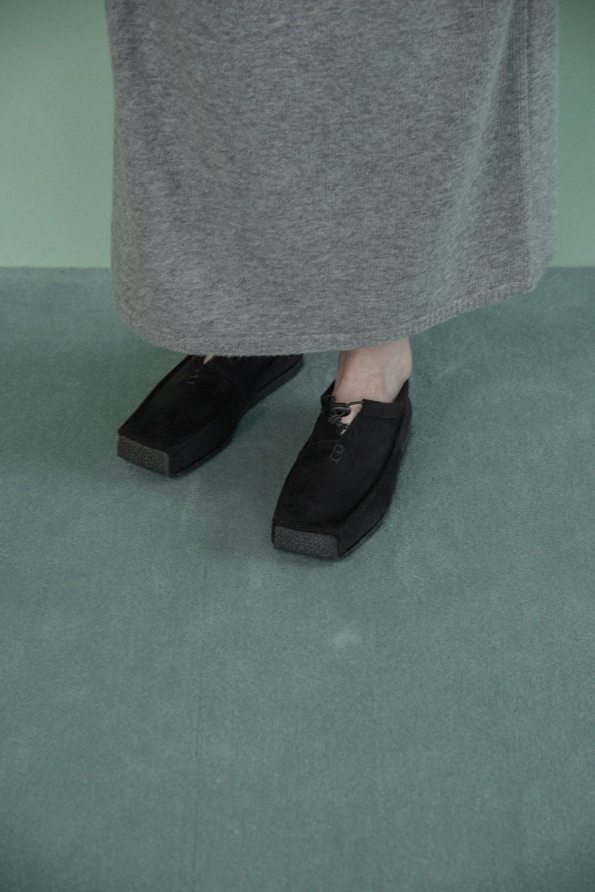 drawcord square toe moccasin shoes