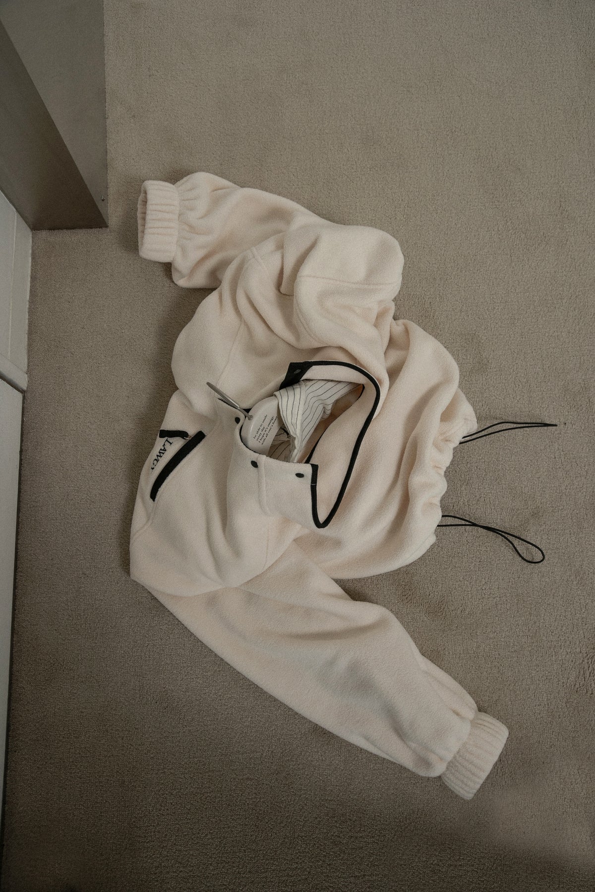 over size embroidery half button fleece