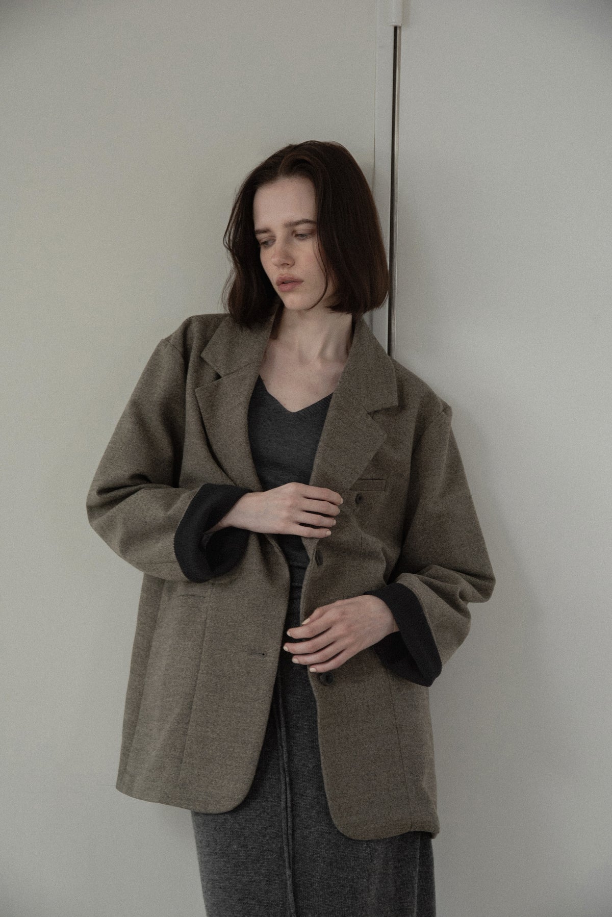 sleeve double face tailored jacket
