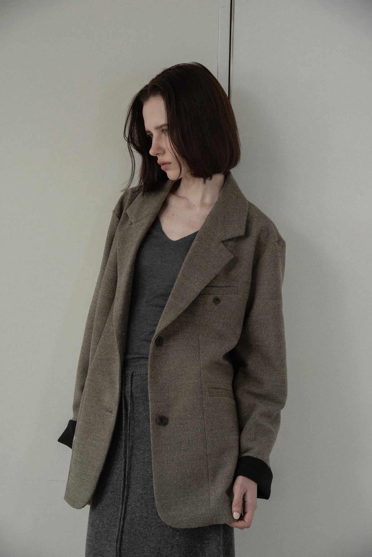 sleeve double face tailored jacket