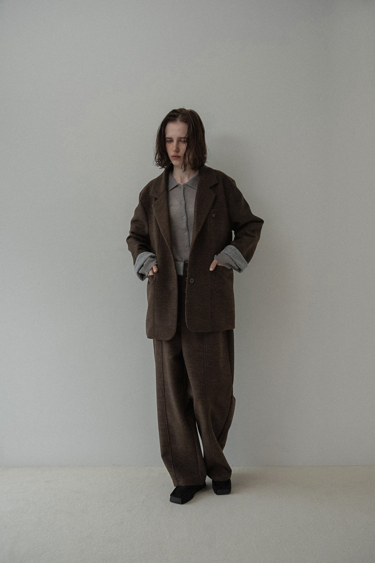 sleeve double face tailored jacket