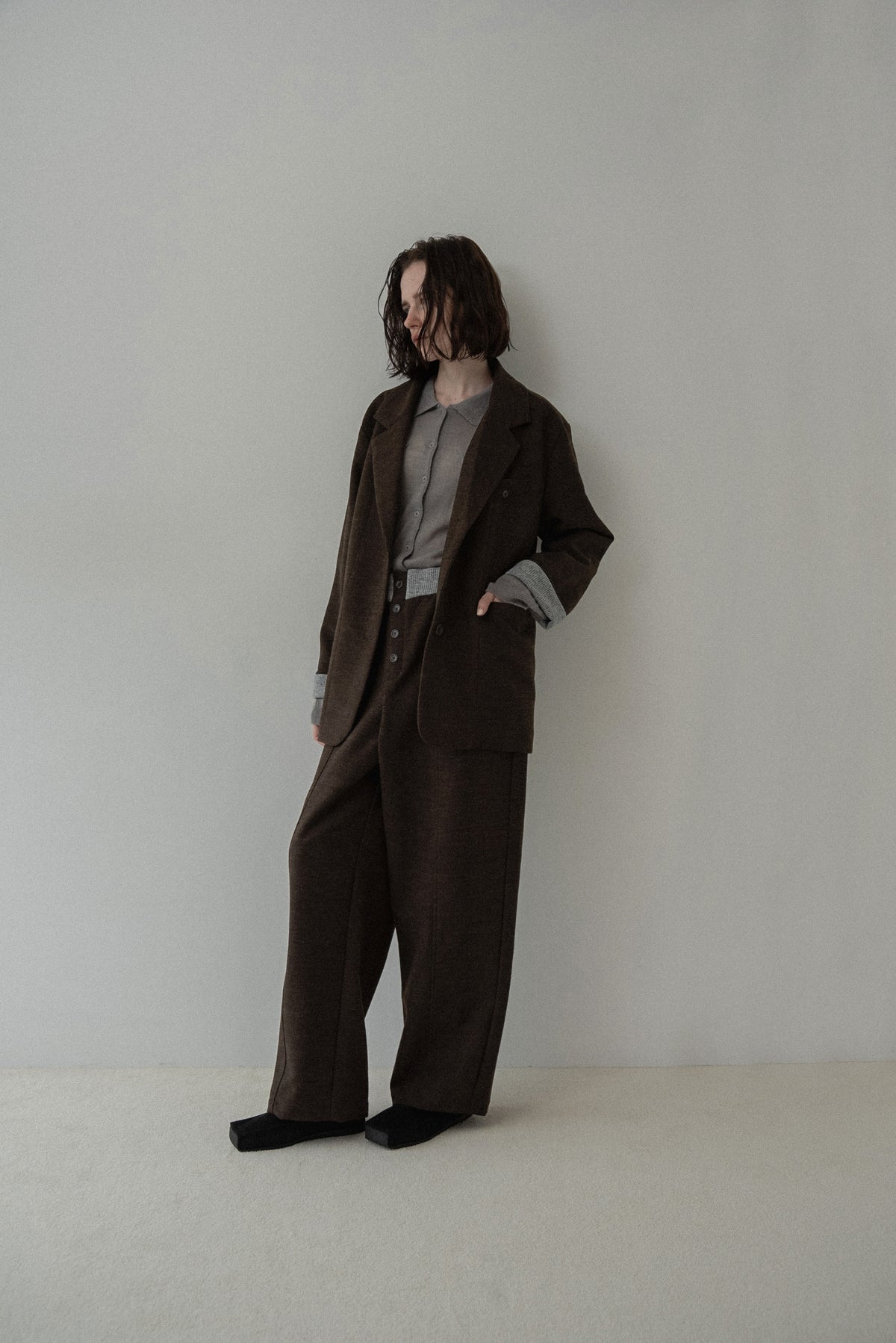 sleeve double face tailored jacket