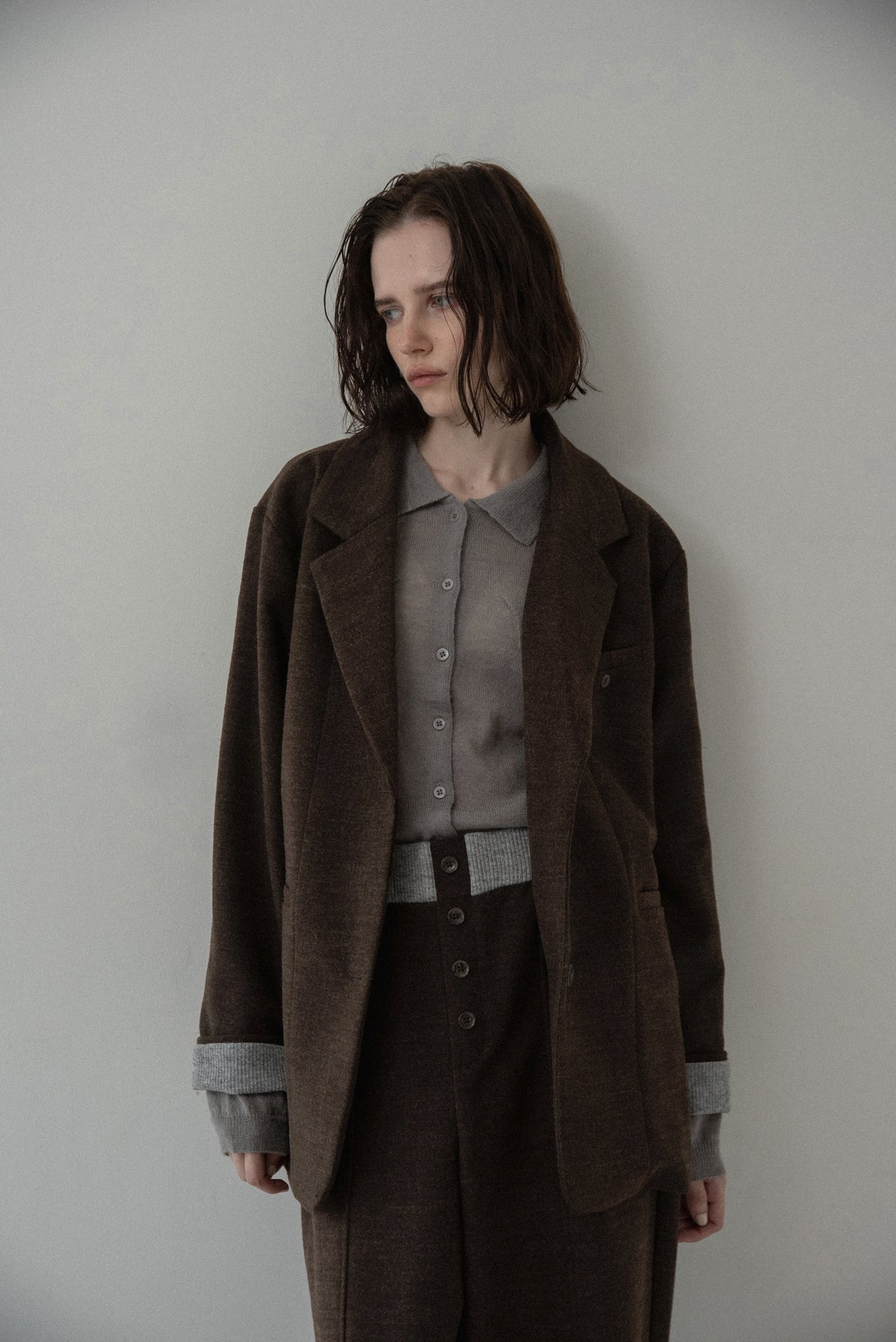 sleeve double face tailored jacket