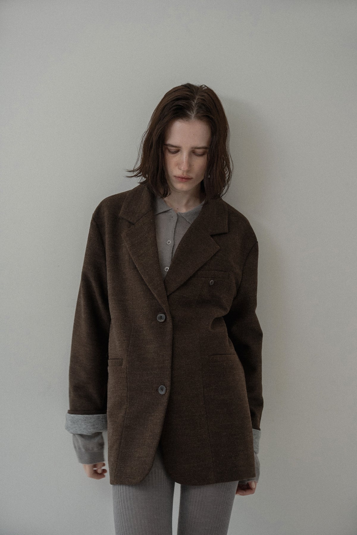 sleeve double face tailored jacket