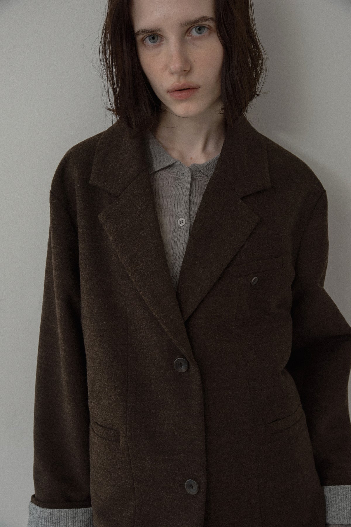 sleeve double face tailored jacket