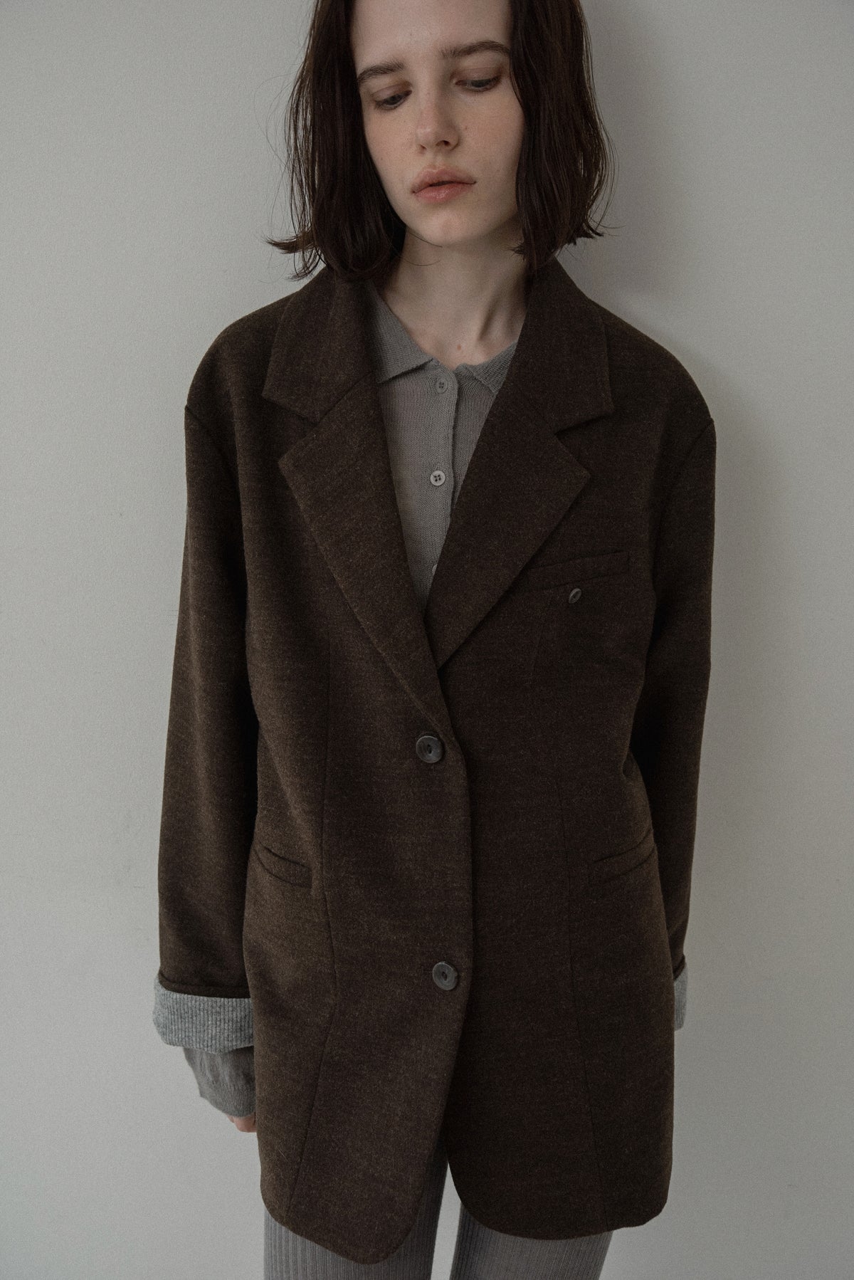 sleeve double face tailored jacket