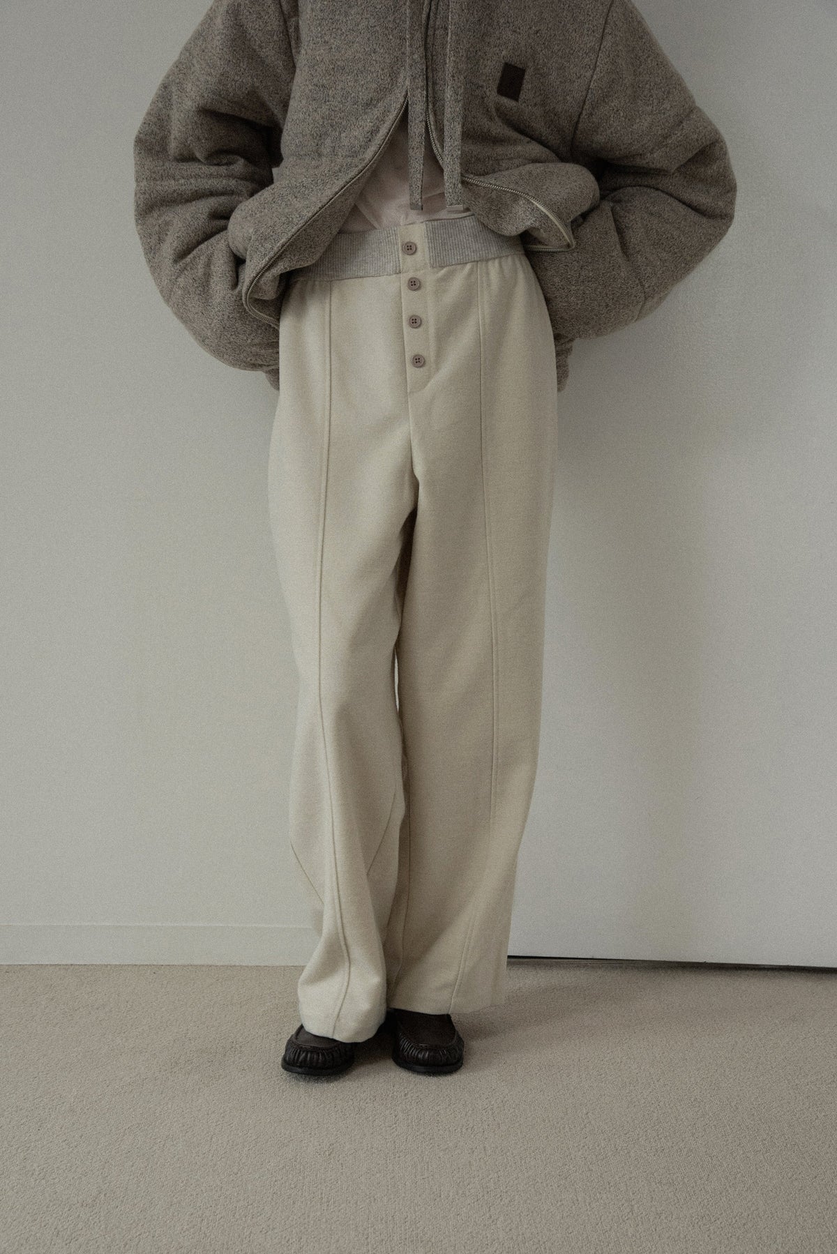 button fly center seam rib pants