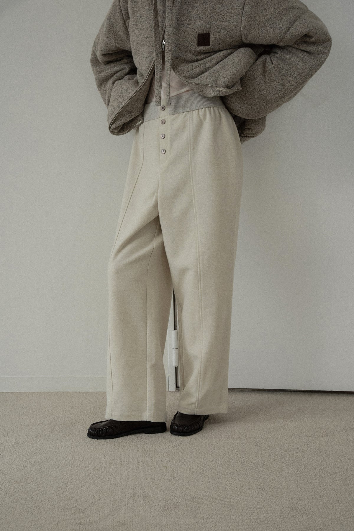 button fly center seam rib pants