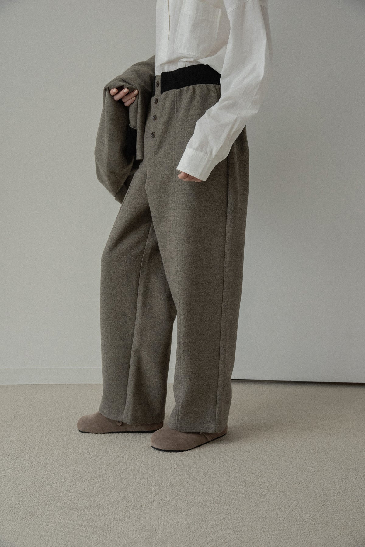 button fly center seam rib pants